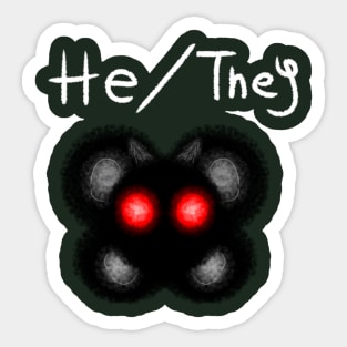 He/they pronouns Mothman Sticker